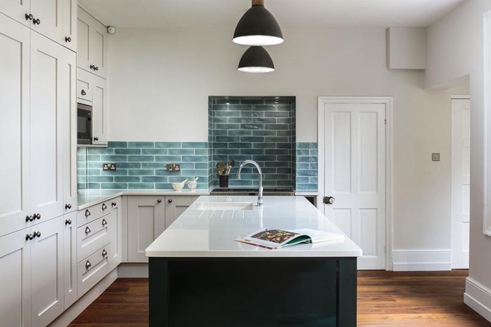 Eaton Traditional Kitchen | Diss Blue Kitchen Tile Designs