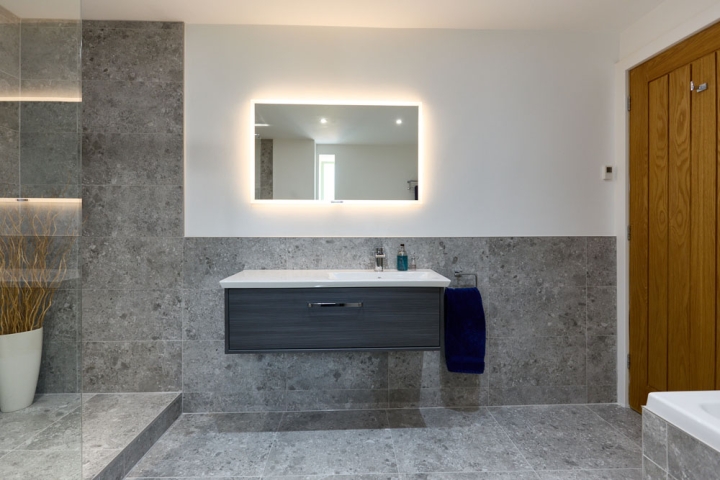 Loddon Luxury Bath and Shower Room with Wall Hung Vanity